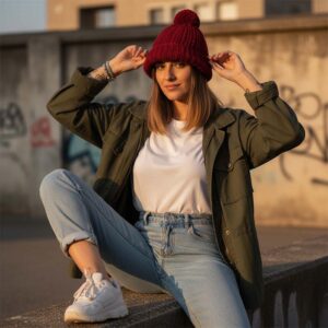 Cappello Invernale in Lana Merino con Pompom